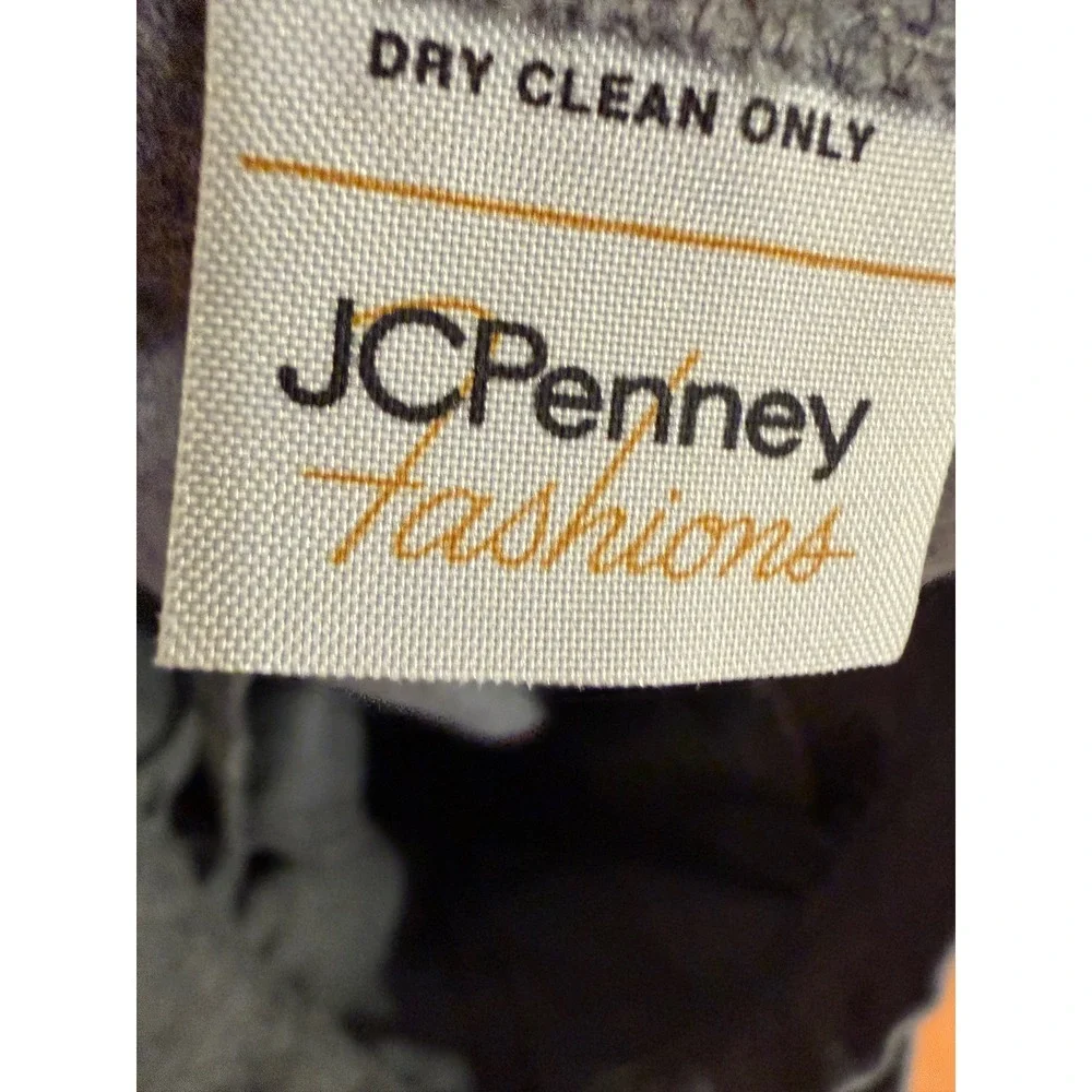 Vtg 80s JCPenney Fashions Gray Button Front A-Line Skirt Mid Length Pockets sz S